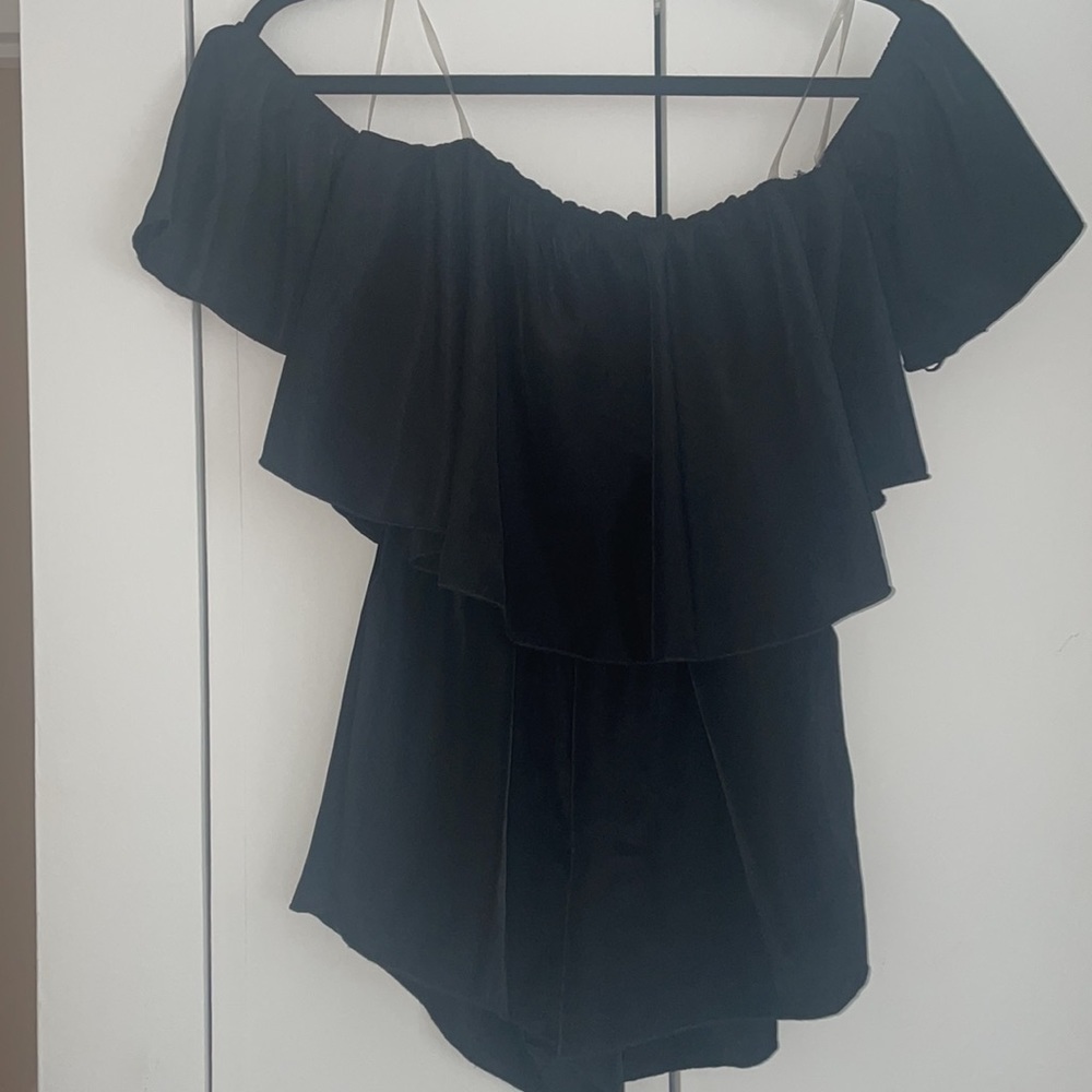 NWT Black Off-Shoulder Romper - Picture 3 of 5